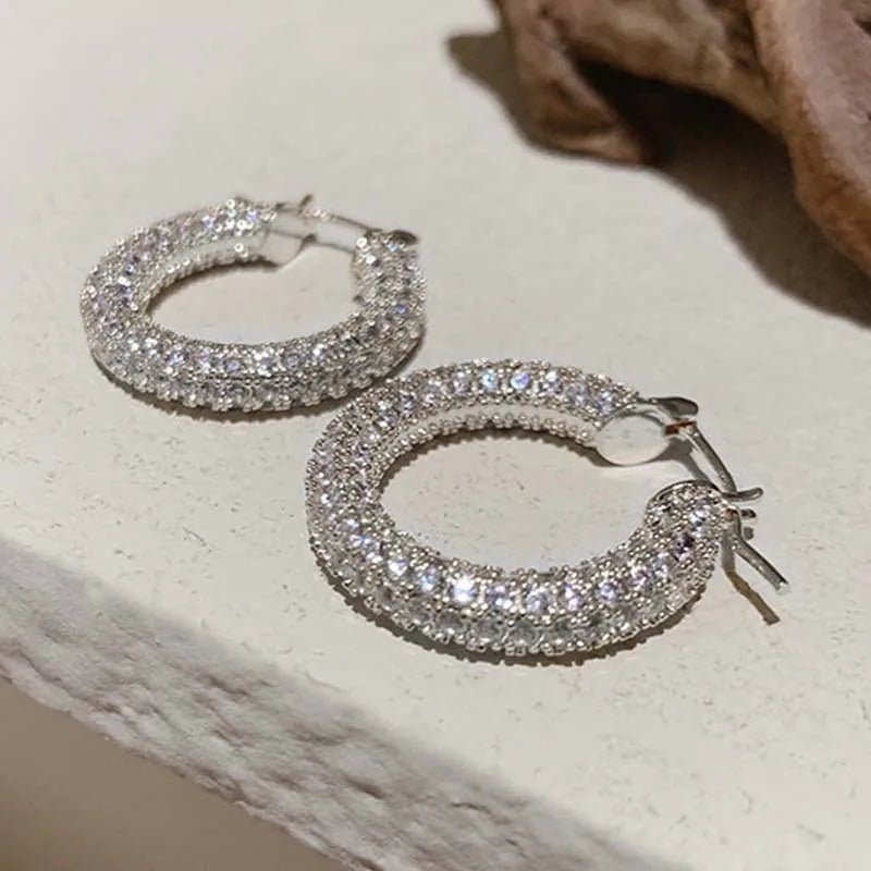ZEYA - Greta Pave Hoop Earrings