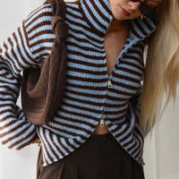 Hanna High Neck Zip-Up Cardigan
