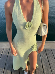 Harmony Strick-Maxikleid mit Schlitz