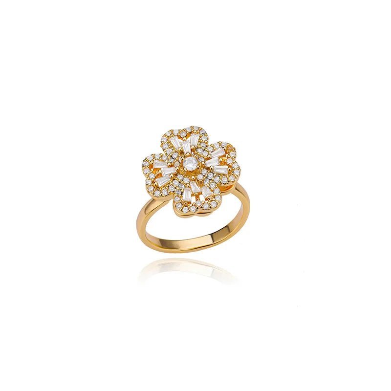 ZEYA - Hazel Clover Leaf Fidget Spinner Ring