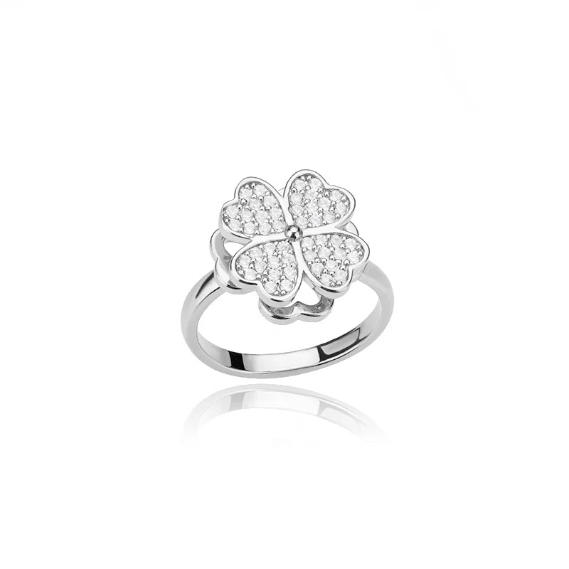 ZEYA - Hazel Clover Leaf Fidget Spinner Ring