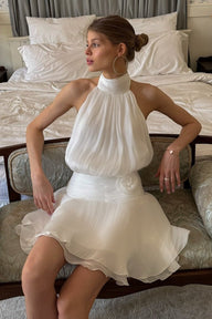 Helen Rückenfreies, schimmerndes Minikleid