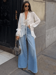 Helen Durchbrochener Cardigan-Top