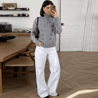 Helena Rollkragen-Strickjacke mit Reißverschluss