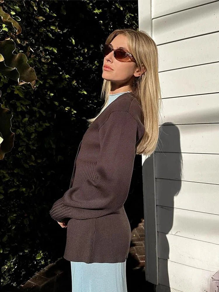 ZEYA - Henna Waisted V - Neck Cardigan