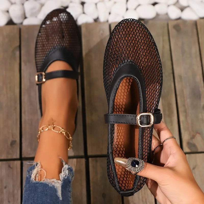 ZEYA - Indra Mesh Strap Ballet Flats