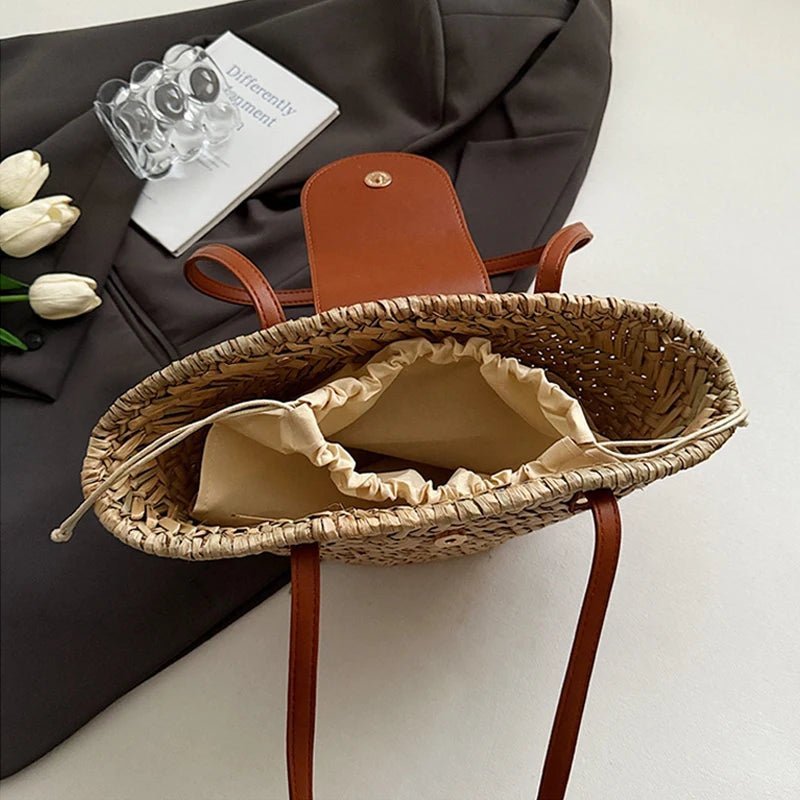 ZEYA - Ingela Woven Rattan Shoulder Bag