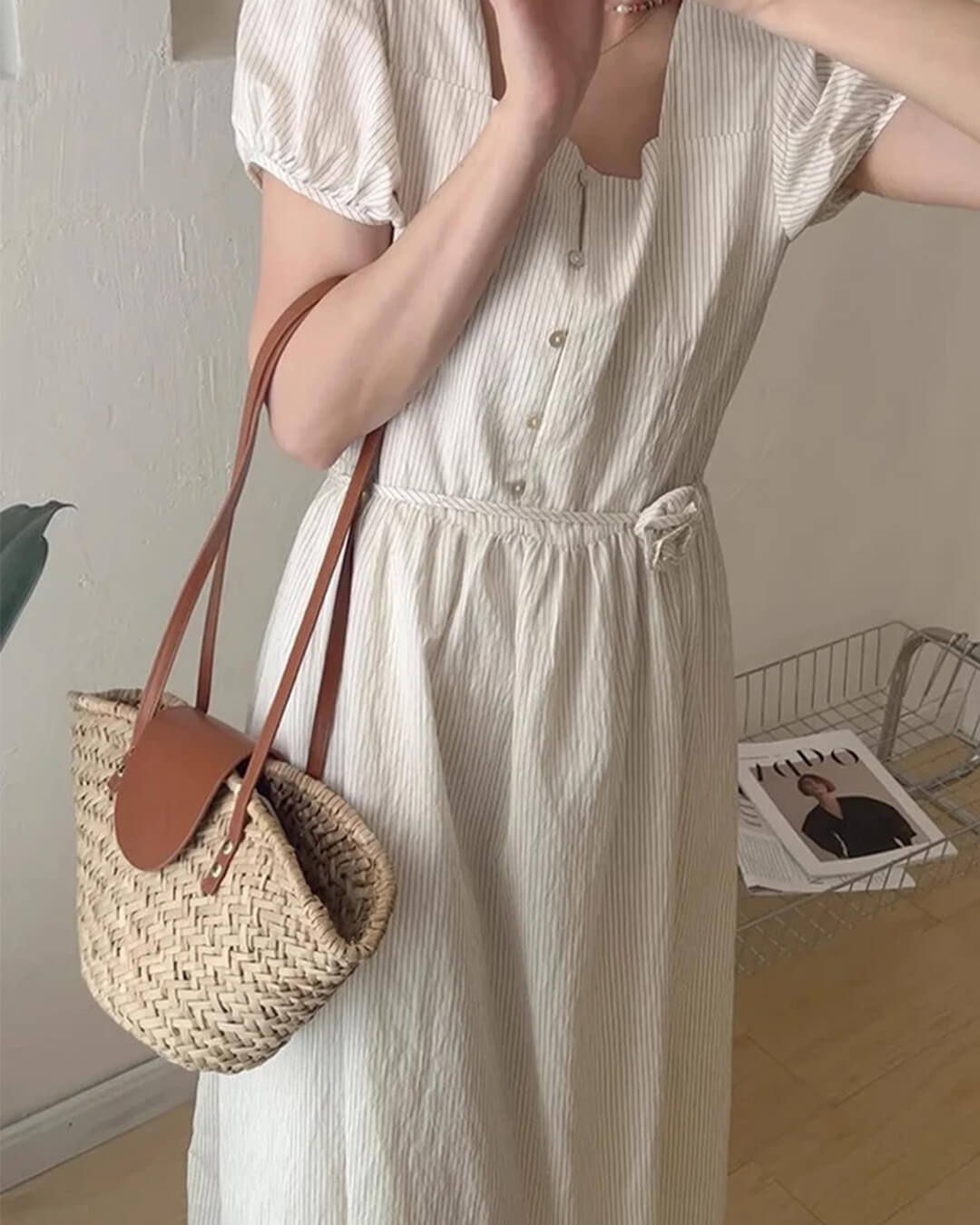 ZEYA - Ingela Woven Rattan Shoulder Bag