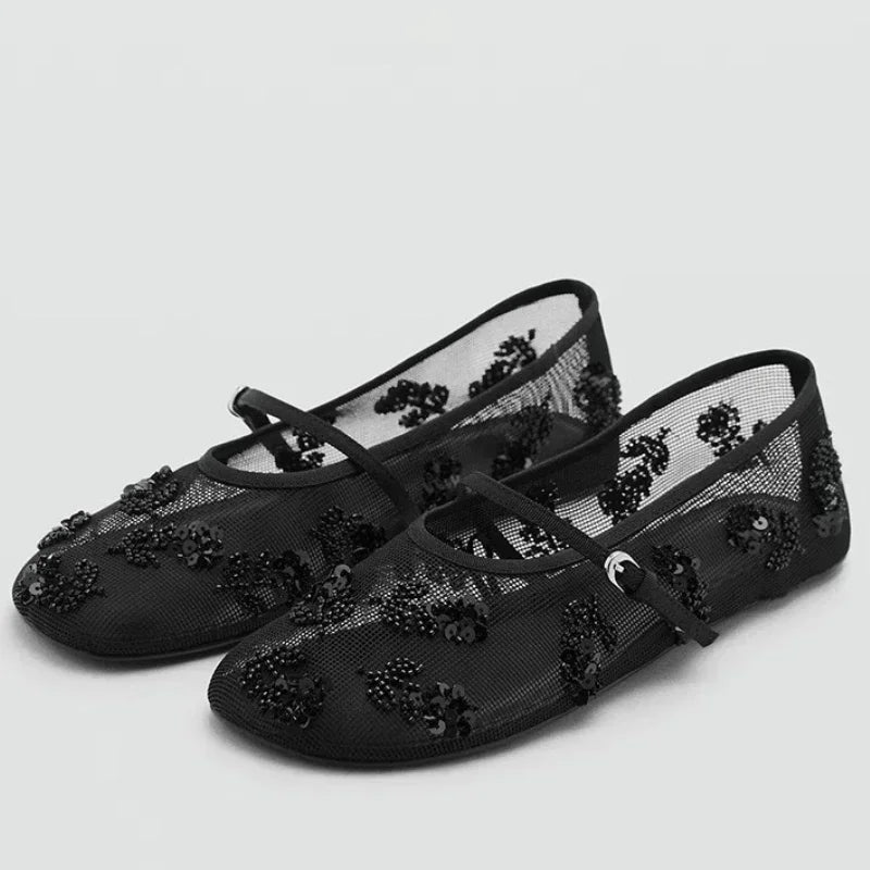 ZEYA - Iris Ballet Flat Mesh Mary Jane Shoes