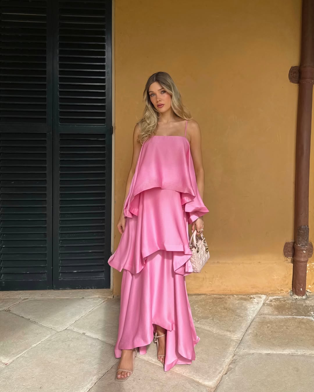 ZEYA - Jamila Tiered Ruffle Satin Maxi Dress