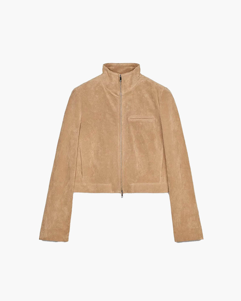ZEYA - Jennelyn Suede Jacket with Stand Collar