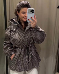 Jenny, Karierte Windjacke mit Kapuze