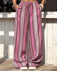 Jenny weit geschnittene gestreifte Hose