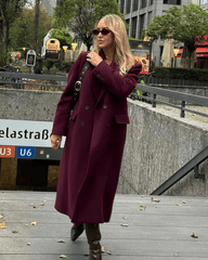 Jilian Doppelreihiger Maxi-Mantel
