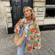 Jona Gestepptes Blumenmuster Jacke