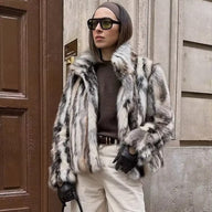 Jordy Leopard Kunstfellmantel