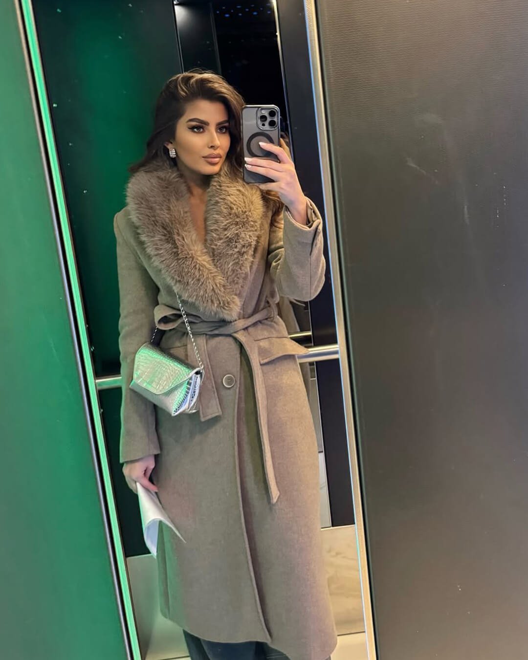 ZEYA - Josie Faux Fur Collar Maxi Coat