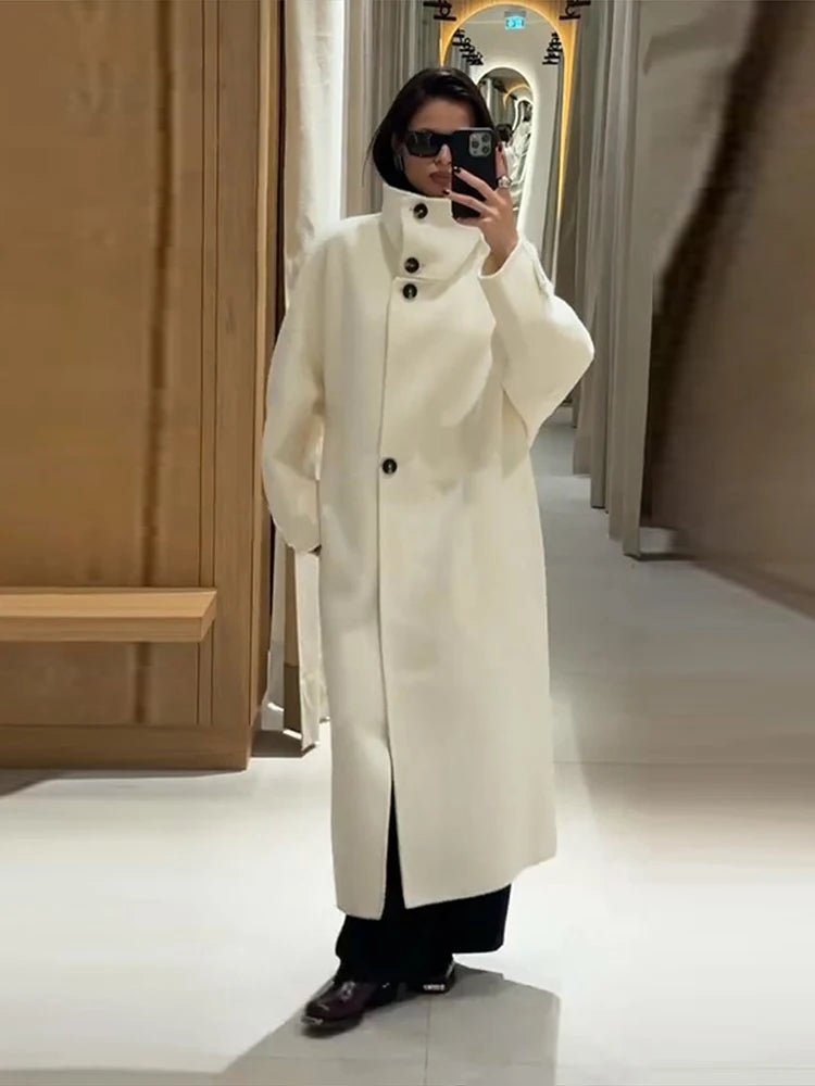 ZEYA - Julia Stand Collar Long Coat