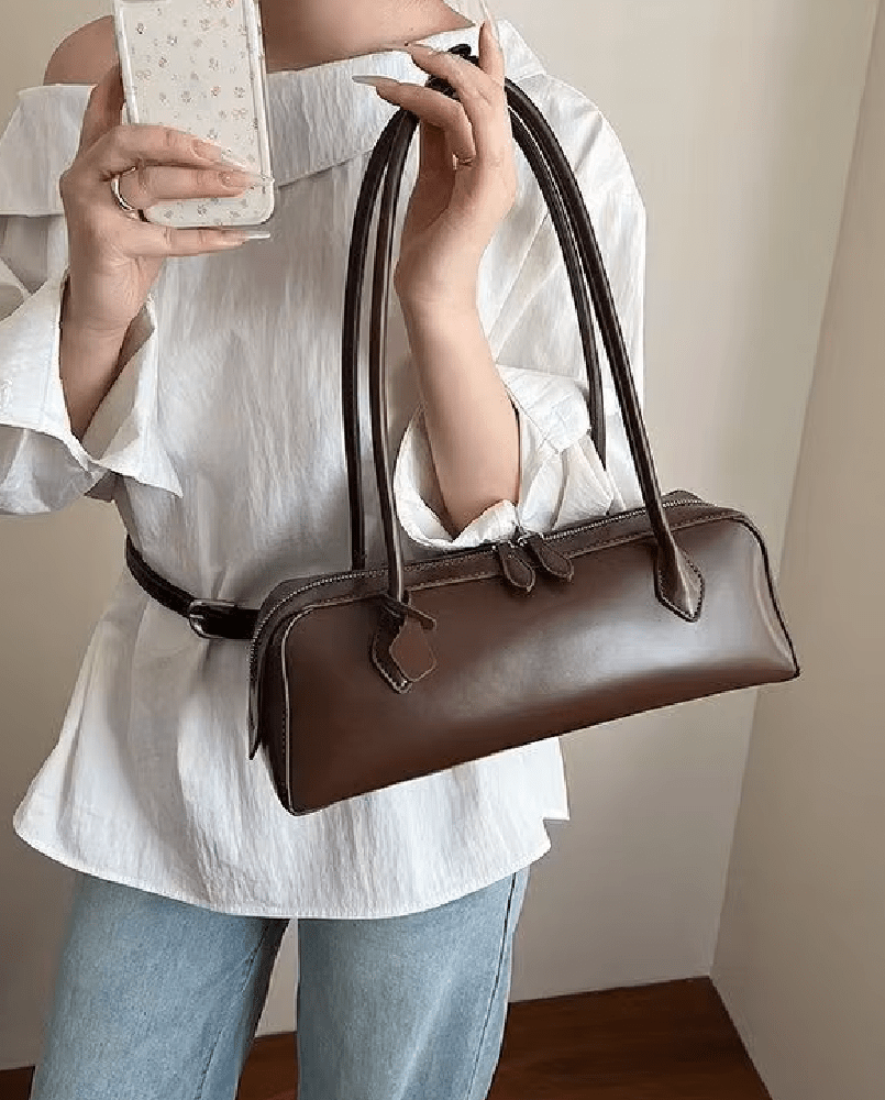 ZEYA - Julia Vintage Leather Baguette Bag