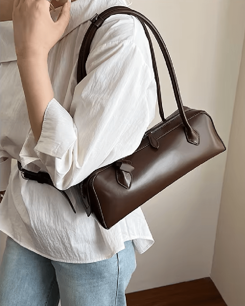 ZEYA - Julia Vintage Leather Baguette Bag