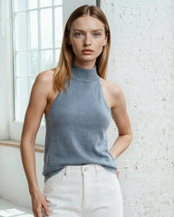 Juliette Neckholder Ärmelloses Strick Crop Top