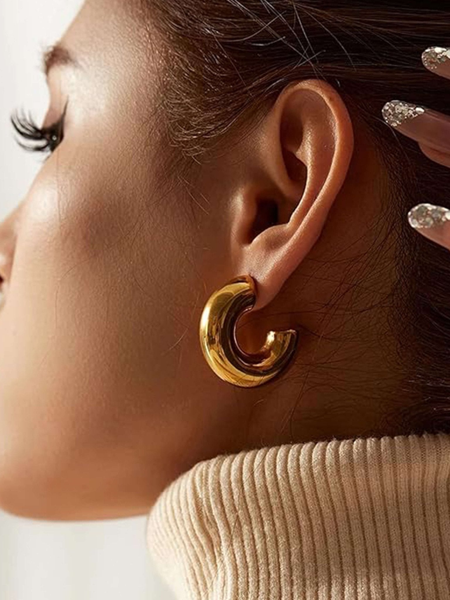 ZEYA - Kallie Gold Chunky Hoop Earrings