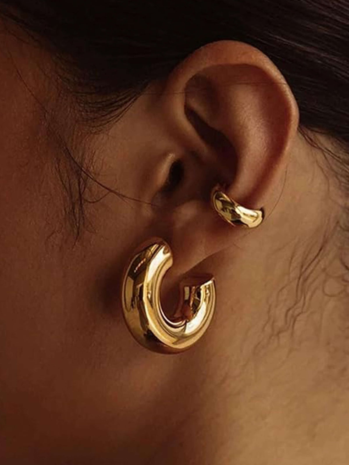 ZEYA - Kallie Gold Chunky Hoop Earrings