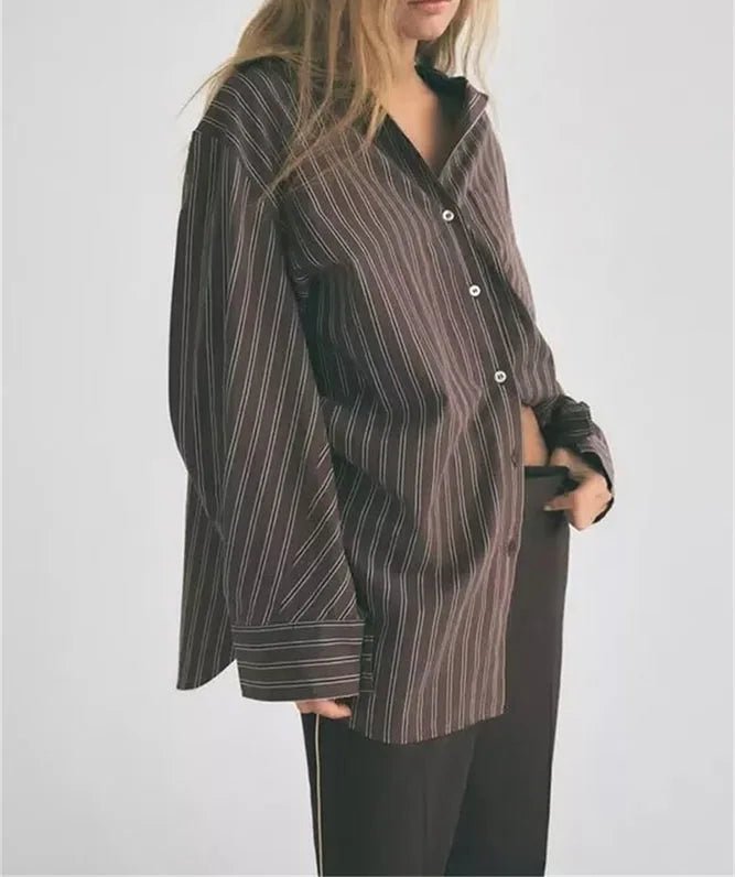ZEYA - Kathy Bat Sleeve Striped Shirts