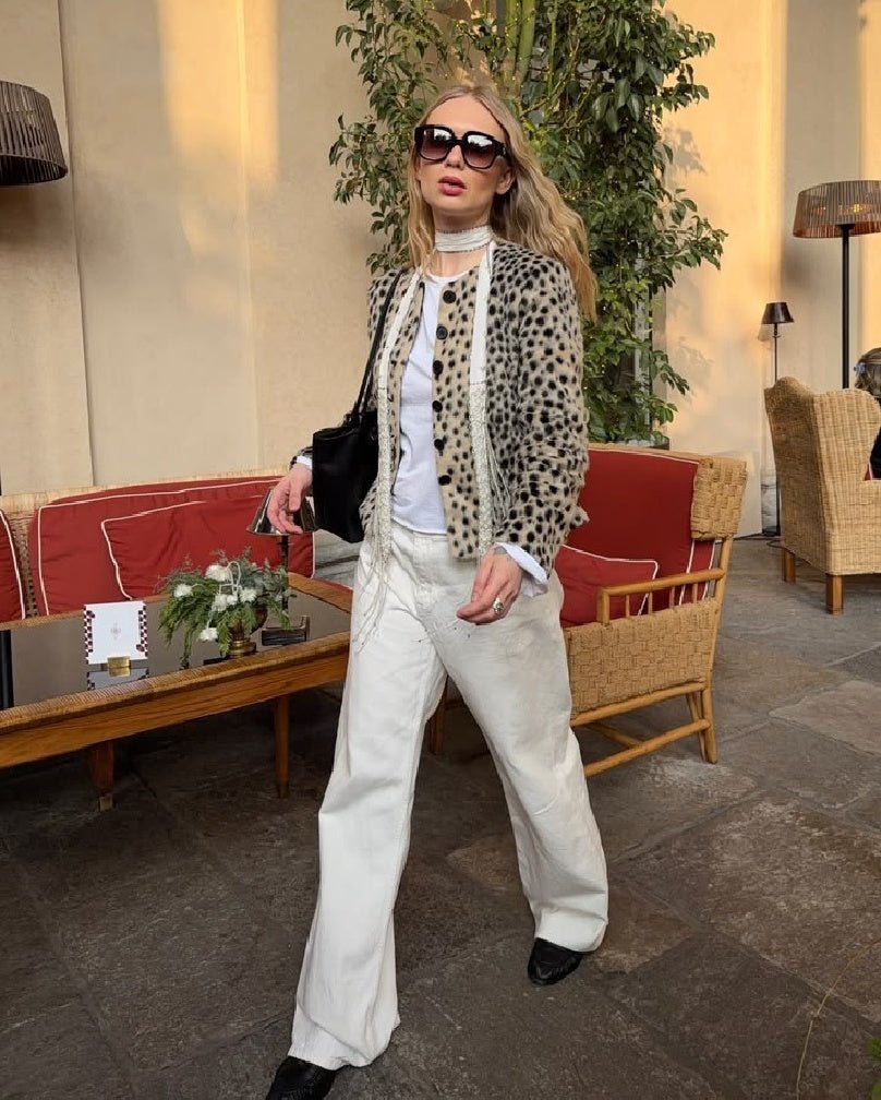ZEYA - Katie Leopard Faux Fur Cropped Jacket