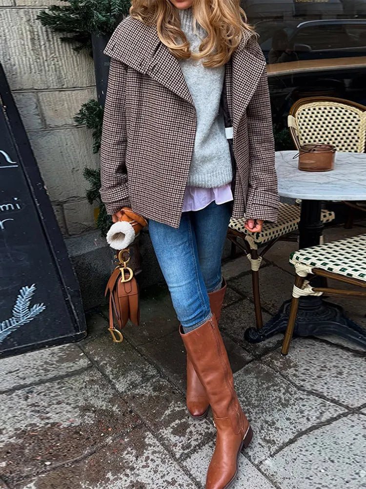 ZEYA - Katrina Checked Wool Coat