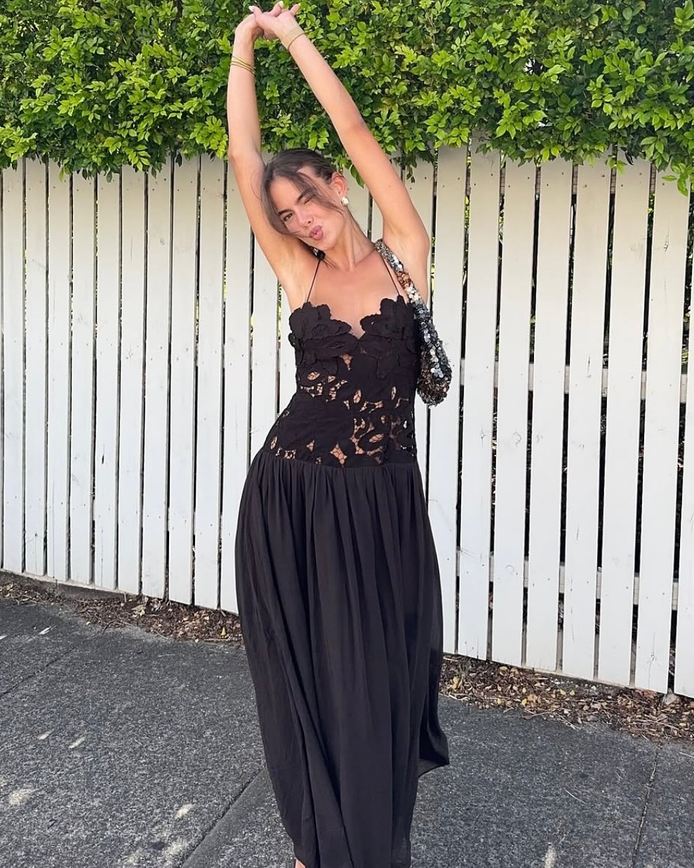 ZEYA - Kelli Lace Mesh Halter Evening Dress