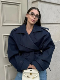 Kelly Belted Cropped Trench Coat
