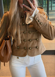 Kelly schmale Jacke in Wildlederoptik im Napoleon-Stil