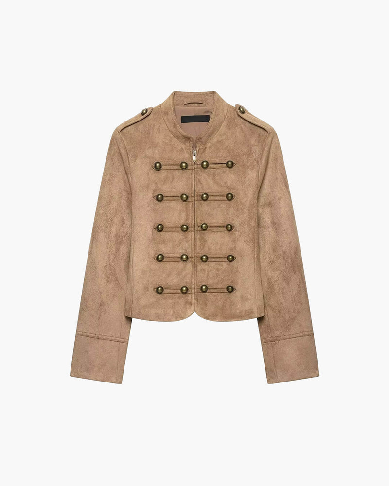 ZEYA - Kelly Faux Suede Napoleon Slim Jacket