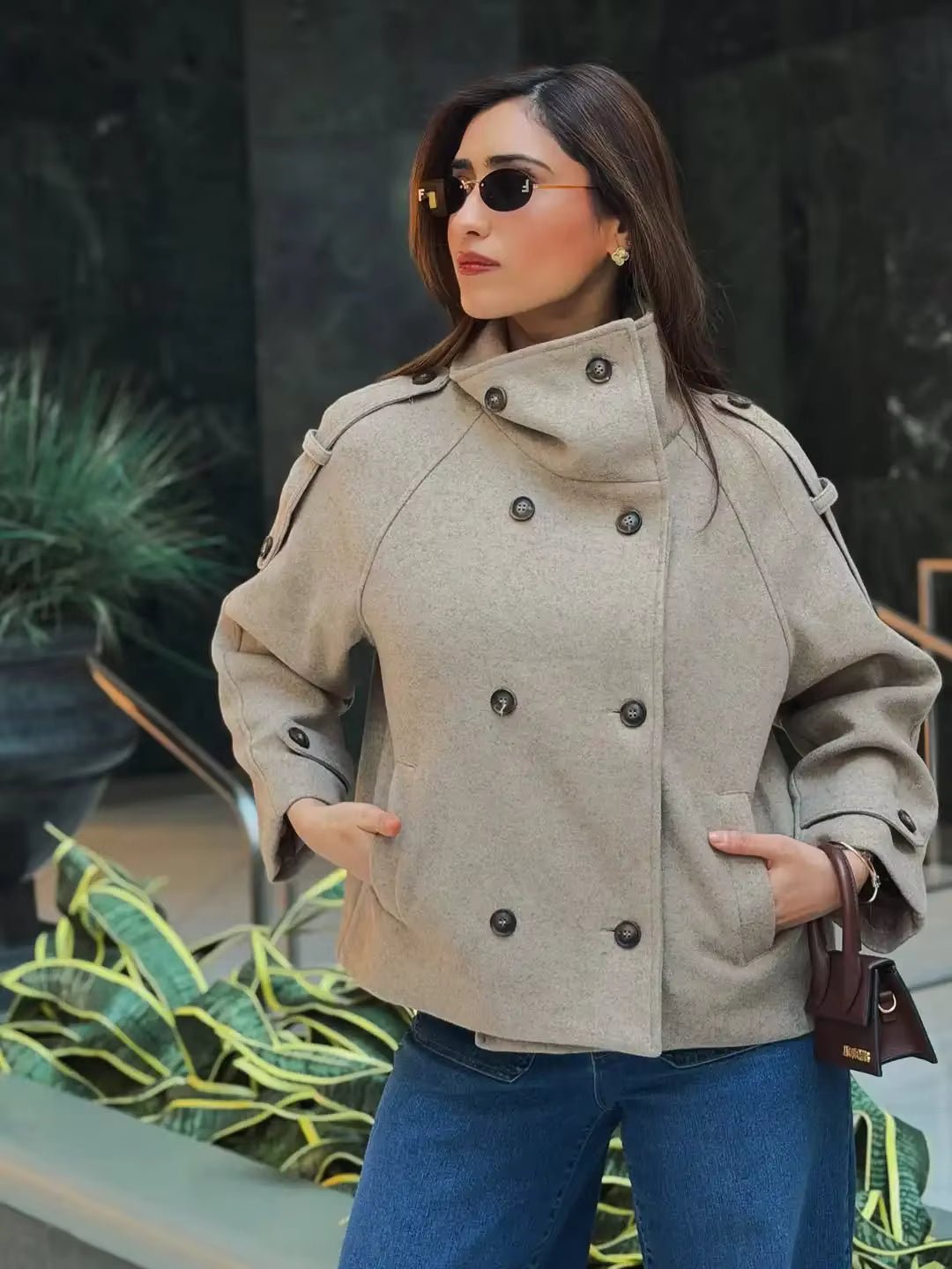 ZEYA - Kelly Stand Collar Oversized Coat