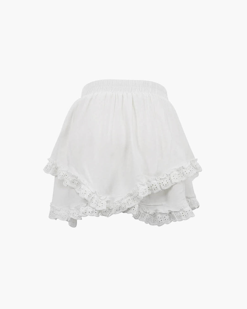 ZEYA - Kiara Ruffled Trim Layered Mini Skirt