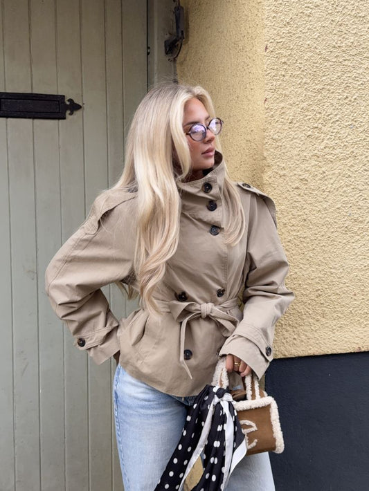 ZEYA - Kiarra Stand Collar Crop Trenchcoat