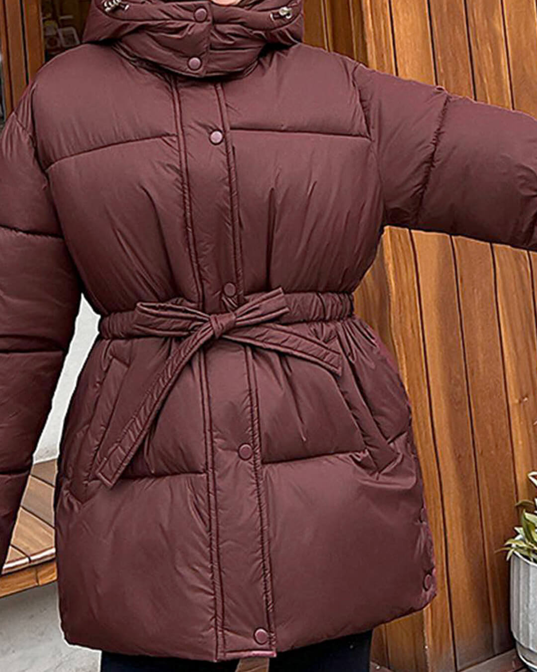 ZEYA - Lani Lace Up Hooded Coat
