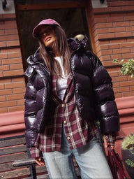 Lara Hooded Glossy Puffer Jacket