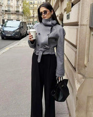 Lara kurzer Trenchcoat mit Stehkragen