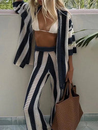 Layla Gestreiftes Häkel-Co-Ord-Set