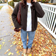 Leah Grob Gestrickte Strickjacke