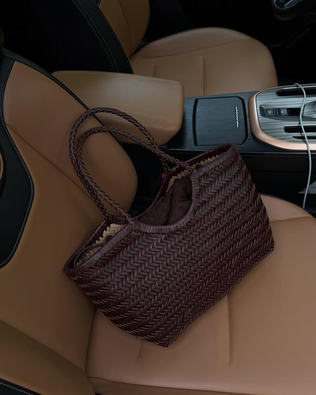 ZEYA - Leona Woven Faux Leather Bag