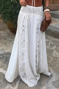 Lilith Boho Spitzen-Patchwork Maxirock