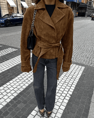 Lisa, Wickeljacke in Wildlederoptik mit Gürtel