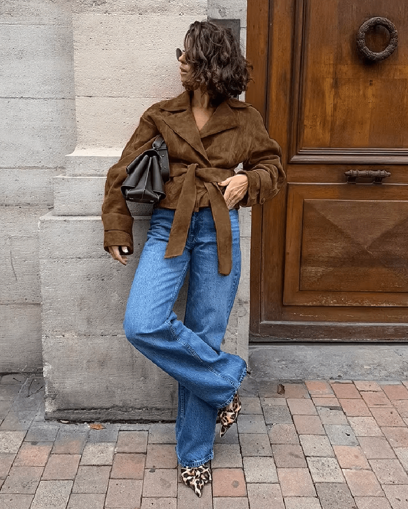 ZEYA - Lisa Faux Suede Belted Wrap Jacket