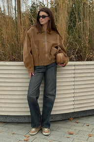 Lisa Jacke aus Kunstvelours mit Reißverschluss, relaxed
