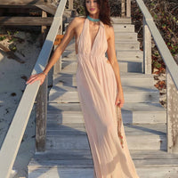 Liza Deep Neck Maxi Dress