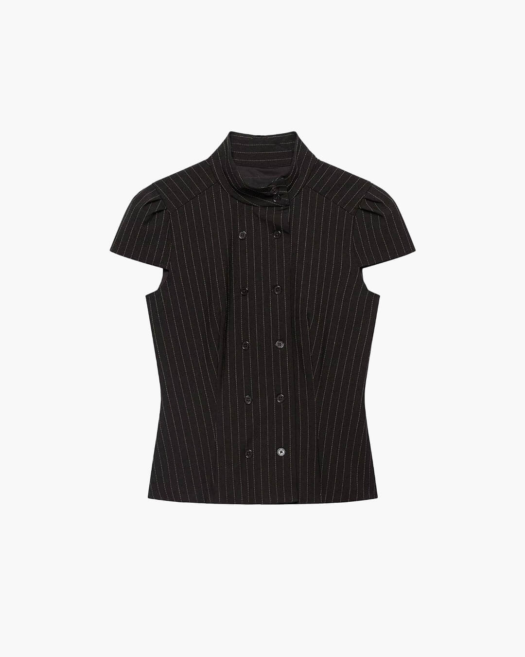 ZEYA - Lola Plaid High Neck Fitted Blouse