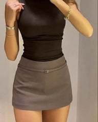 Lola Side Zip Skort with Belt